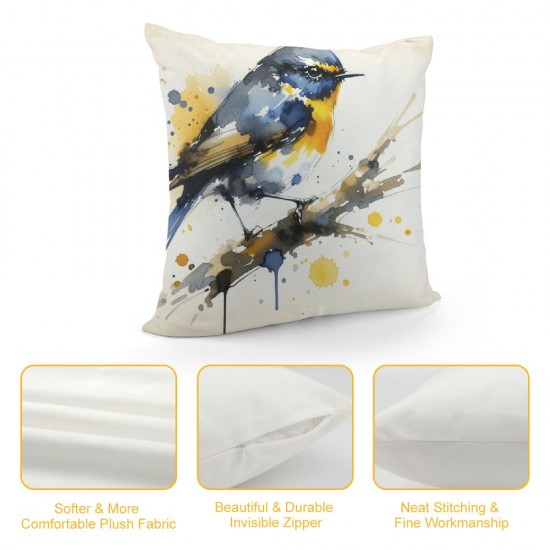 Ulloord Outdoor&nbsp;Birds are Singing&nbsp;On The Tree Accent Farmhouse Decorative Throw Pillow Covers Watercolor Lovely Birds Pillowcases Super Sof Pillow Case for Bed