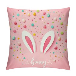  Pillow Covers Rabbit Bunny Spring Farmhouse Decorative Throw Pillow Cases Blue Pink Cushion Cover for Kids Room Couch Home Decor