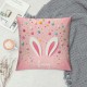  Pillow Covers Rabbit Bunny Spring Farmhouse Decorative Throw Pillow Cases Blue Pink Cushion Cover for Kids Room Couch Home Decor