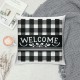  Fall Buffalo Plaid Pillow Covers Pillow Case Black and White Grid Square Farmhouse Cushion Cover for Sofa Couch Bedroom ()