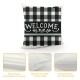  Fall Buffalo Plaid Pillow Covers Pillow Case Black and White Grid Square Farmhouse Cushion Cover for Sofa Couch Bedroom ()