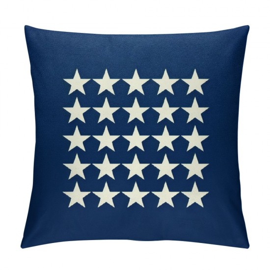 Ulloord  Patriotic July 4th Throw Pillow Covers Geometric Stars Square Cushion Cover USA Star Pillow Cases Navy Blue Background Pillowcases for Couch Sofa Bed Car