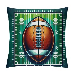 Ulloord Throw Pillow Case American Football with Green&nbsp;Rectangular Stripe Background Throw Pillow Covers Print Cushion Cover for Home Sofa Couch