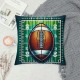 Ulloord Throw Pillow Case American Football with Green&nbsp;Rectangular Stripe Background Throw Pillow Covers Print Cushion Cover for Home Sofa Couch