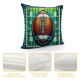 Ulloord Throw Pillow Case American Football with Green&nbsp;Rectangular Stripe Background Throw Pillow Covers Print Cushion Cover for Home Sofa Couch