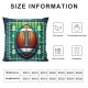 Ulloord Throw Pillow Case American Football with Green&nbsp;Rectangular Stripe Background Throw Pillow Covers Print Cushion Cover for Home Sofa Couch