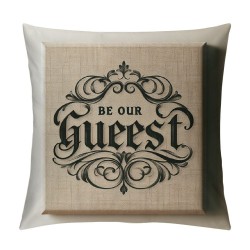 Ulloord Be Our Guest Quote Pillow CoverSquare Home Decorative Throw Pillow Case Cushion Covers