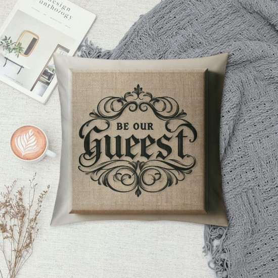 Ulloord Be Our Guest Quote Pillow CoverSquare Home Decorative Throw Pillow Case Cushion Covers