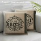 Ulloord Be Our Guest Quote Pillow CoverSquare Home Decorative Throw Pillow Case Cushion Covers