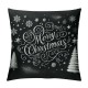 Ulloord Merry Christmas Trees Black White Snowflake Throw Pillow Covers Winter Xmas Square Decorative Pillow Cases Cushion Cover Outdoor Decorations Sofa