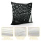 Ulloord Merry Christmas Trees Black White Snowflake Throw Pillow Covers Winter Xmas Square Decorative Pillow Cases Cushion Cover Outdoor Decorations Sofa