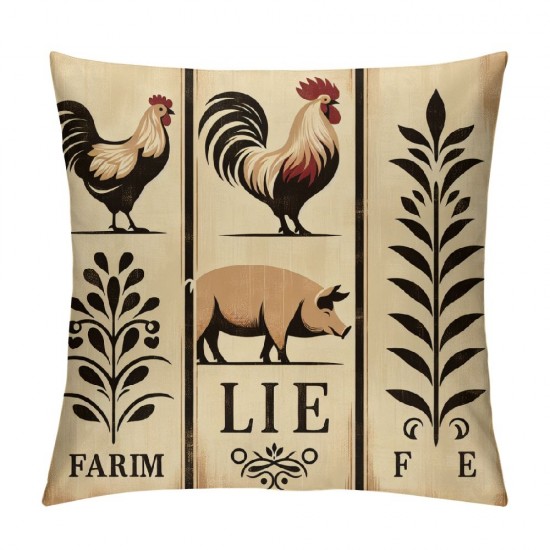 Ulloord Pillow Covers Farm Animal Pig Cow Decorative Pillow Case Cushion Cover for Outdoor Home Decor Sofa Bedroom Car Pillow Cover