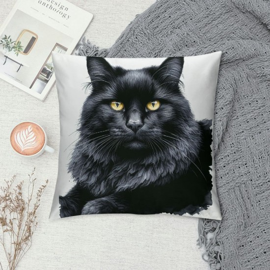  Pillow Covers Animal&nbsp;Adorable Cat Decorative Pillow Covers Oil Painting Pillowcase Square Cushion Covers