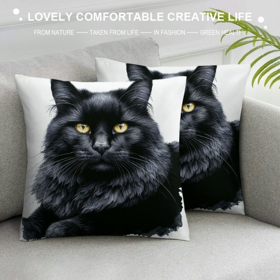  Pillow Covers Animal&nbsp;Adorable Cat Decorative Pillow Covers Oil Painting Pillowcase Square Cushion Covers