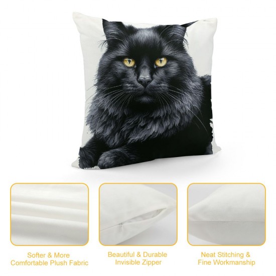  Pillow Covers Animal&nbsp;Adorable Cat Decorative Pillow Covers Oil Painting Pillowcase Square Cushion Covers