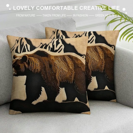 Qinduosi Pillow Cases Cushion Covers Boys Throw Pillow Covers For Kids Throw Pillowcases Theme Brown Exotic Style Cushion Cases