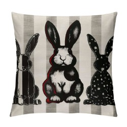 Qinduosi Easter Pillow Covers inch Bunny Decorative Throw Pillows Rabbit Cushion Case Spring Decorations for Farmhouse Home Couch Sofa