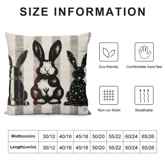 Qinduosi Easter Pillow Covers inch Bunny Decorative Throw Pillows Rabbit Cushion Case Spring Decorations for Farmhouse Home Couch Sofa