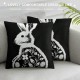 Floral Easter Bunny Throw Pillow Covers inch Happy Easter Farmhouse Spring Home Decor for Couch Bed Sofa