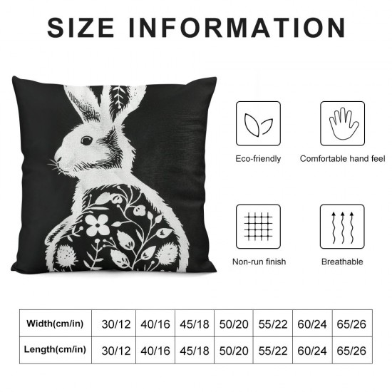 Floral Easter Bunny Throw Pillow Covers inch Happy Easter Farmhouse Spring Home Decor for Couch Bed Sofa