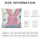 Easter Pillow Covers Set of , Bunny Decorations Holiday Farmhouse Spring Pillow Case for Home Sofa Couch Decor (Pink AA