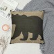 Qinduosi Throw Pillow Covers Style Cute Bear Linen Decorative Square Pillowcases Cushion Cover