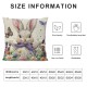 Qinduosi Pillow Covers Inch Set of Purple Rabbit Bunny Floral Butterfly Spring Holiday Farmhouse Decorative Throw Pillow Cases Cushion Cover for