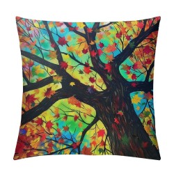 Watercolor Tree Throw Pillow Cover - Colorful Tree Pillow Covers Set of  Nature Forest Pillowcase Decor for Indoor Outdoor Home Sofa Bedroom Living Room