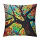 Watercolor Tree Throw Pillow Cover - Colorful Tree Pillow Covers Set of  Nature Forest Pillowcase Decor for Indoor Outdoor Home Sofa Bedroom Living Room