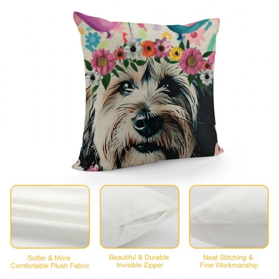 Easter Pillow Covers Inch Throw Pillowcase Easter Eggs Home Sofa Bedroom Cushion Case Seasonal Dog Farmhouse Decorations