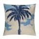 Qinduosi Navy Blue Palm Tree Pillow Covers Inch Set of Plants Coconut Trees Decorative Pillow Cases Vintage Cushion Case Home Decor for Sofa Couch Outdoor