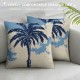 Qinduosi Navy Blue Palm Tree Pillow Covers Inch Set of Plants Coconut Trees Decorative Pillow Cases Vintage Cushion Case Home Decor for Sofa Couch Outdoor