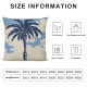 Qinduosi Navy Blue Palm Tree Pillow Covers Inch Set of Plants Coconut Trees Decorative Pillow Cases Vintage Cushion Case Home Decor for Sofa Couch Outdoor