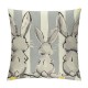 Qinduosi  Gray Stripes Bunny Easter Pillow Covers Inch Rabbit Holiday Couch Pillow Cases Grey Sping Rustic Farmhouse Decorative Throw Pillows Set of  Home Decor for Living Room Bedroom Sofa Couch