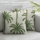 Qinduosi Sage Green Palm Tree Pillow Covers Inch Coconut Trees Coastal Plants Decorative Pillow Cases Set of Summer Retro Linen Throw Pillows Home Decor For Sofa Porch Couch Outdoor