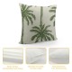 Qinduosi Sage Green Palm Tree Pillow Covers Inch Coconut Trees Coastal Plants Decorative Pillow Cases Set of Summer Retro Linen Throw Pillows Home Decor For Sofa Porch Couch Outdoor