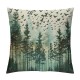 Qinduosi Pillow Covers Pack of Watercolor Green Coniferous Tree Throw Pillow Covers, Pillowcase Decorative Cushion Case for Sofa Couch Outdoor