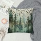 Qinduosi Pillow Covers Pack of Watercolor Green Coniferous Tree Throw Pillow Covers, Pillowcase Decorative Cushion Case for Sofa Couch Outdoor