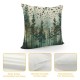 Qinduosi Pillow Covers Pack of Watercolor Green Coniferous Tree Throw Pillow Covers, Pillowcase Decorative Cushion Case for Sofa Couch Outdoor