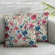 Qinduosi Easter Pink Blue Floral Pillow Covers Set of Spring Vintage Rustic Old Style Cute Flower Print Decorative Outdoor Pillowcases Farmhouse Throw Cushion Case Decor for Couch Sofa Bed