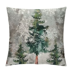 Qinduosi Christmas Pillow Covers Inch Pack of ,Grey Xmas Tree Snow Winter Decorative Square Throw Pillowcases,Christmas Decor for Bedroom Sofa Couch Cushion