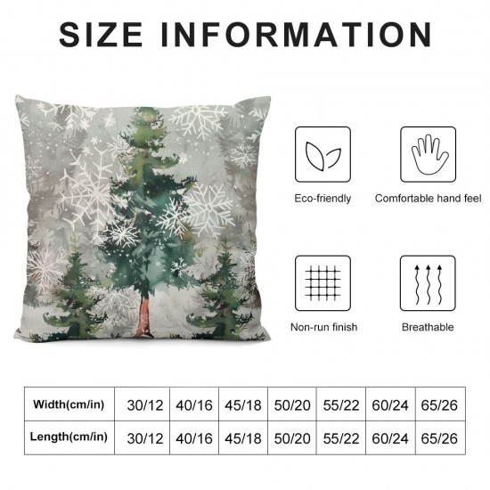 Qinduosi Christmas Pillow Covers Inch Pack of ,Grey Xmas Tree Snow Winter Decorative Square Throw Pillowcases,Christmas Decor for Bedroom Sofa Couch Cushion