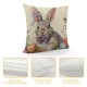 Pillow Covers Inch Set of Rabbit Bunny Butterfly Floral Leaves Spring Farmhouse Decoration Throw Pillow Cases Cushion Cover Linen for Sofa Couch