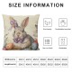 Pillow Covers Inch Set of Rabbit Bunny Butterfly Floral Leaves Spring Farmhouse Decoration Throw Pillow Cases Cushion Cover Linen for Sofa Couch