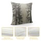 Qinduosi Grey Tree Pillow Covers Forest Gray Beige Decorative Nature Pine Trees Throw Pillows Pillowcase Square Cushion Case for Couch Sofa Bed Bedroom Car Living Room, Inch, Grey