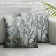 Qinduosi  Nature Throw Pillow Cushion Cover, Silhouette of Trees Forest Freshness Themed Woodland Branches Image, Decorative Square Accent Pillow Case, ", Grey White