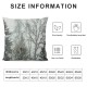 Qinduosi  Nature Throw Pillow Cushion Cover, Silhouette of Trees Forest Freshness Themed Woodland Branches Image, Decorative Square Accent Pillow Case, ", Grey White