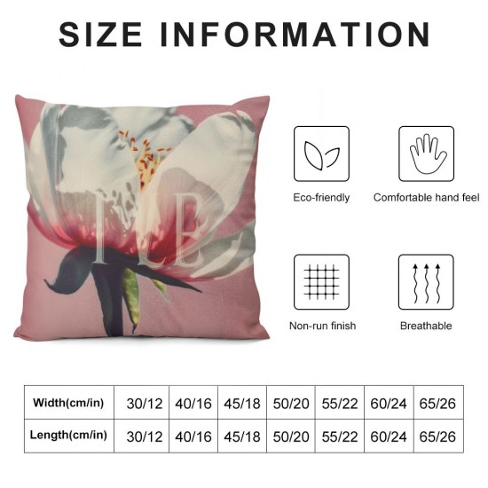 Qinduosi Set of Pillow Covers Spring Throw Pillow Covers Soft Pink Floral Flower Cushion Covers Square Pillow Cases for Couch Sofa Patio Outdoor Home Decorations