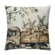 Qinduosi Easter Pillow Covers Set of Bunny Leaves Decorations Truck Spring Farmhouse Pillow Covers,Polyester Cushion Case Gifts for Home Decor