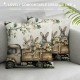 Qinduosi Easter Pillow Covers Set of Bunny Leaves Decorations Truck Spring Farmhouse Pillow Covers,Polyester Cushion Case Gifts for Home Decor